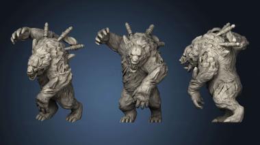 3D model Bear Zomby Tiger Horse (STL)