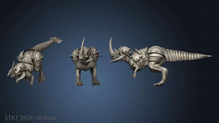 3D model Beasts Pachycephalosaurus Pachyc Standinged Saddle (STL)