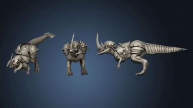 3D model Beasts Pachycephalosaurus Pachyc Standinged Saddle (STL)