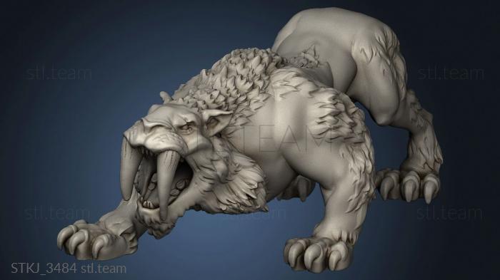 3D model Beasts Saber Tooth Tiger Basic Bob sabertooth Open Mouth (STL)