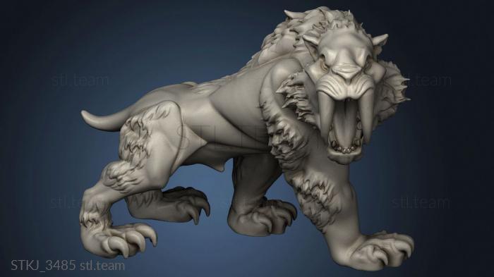 3D model Beasts Saber Tooth Tiger basic Roaring (STL)