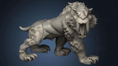 3D model Beasts Saber Tooth Tiger basic Roaring (STL)