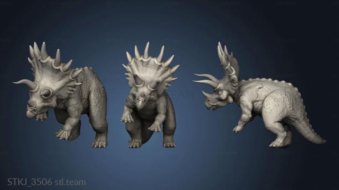 3D model Beasts Triceratops Attack Basic Back (STL)