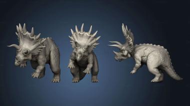 3D model Beasts Triceratops Attack Basic Back (STL)