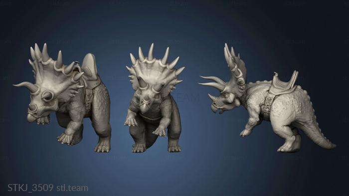 3D model Beasts Triceratops Attack Saddle Back (STL)