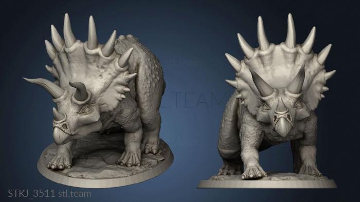 3D model Beasts Triceratops Walk Basic Back (STL)