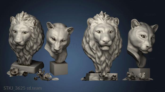 Bust Lion and Lioness