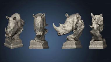 3D model African animals rhino (STL)