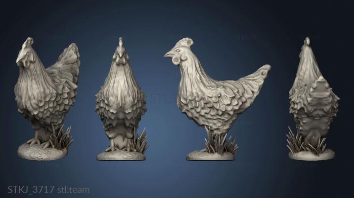 3D model Chicken Coop and Chickens (STL)