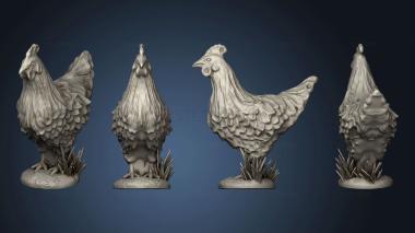 3D model Chicken Coop and Chickens (STL)