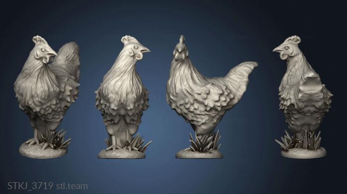 3D model Chicken Coop and Chickens (STL)