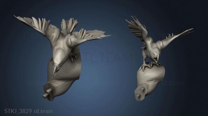 3D model Darksiders Death Christian Justamante Jacobs with Crow (STL)