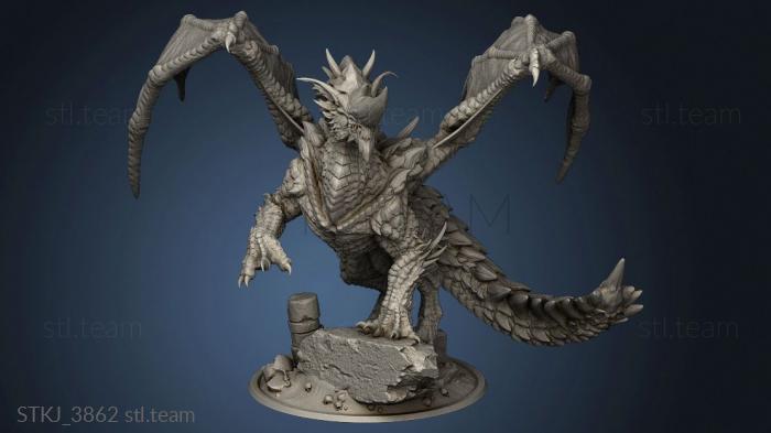 3D model Desert Blue Dragon Closed Mouth (STL)