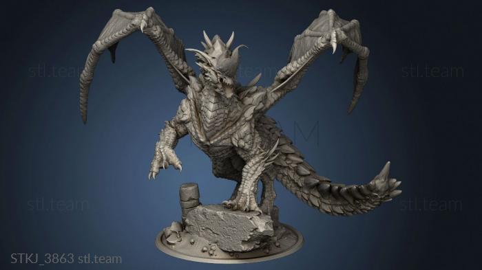 3D model Desert Blue Dragon Open Mouth (STL)