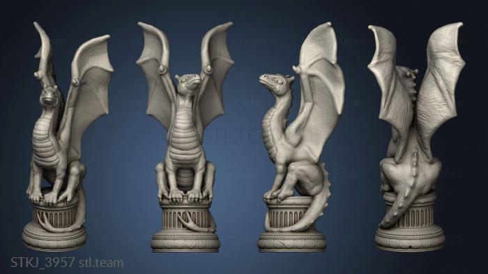 3D model dragon chess alien beauty queen drain (STL)