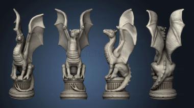 3D model dragon chess alien beauty queen drain (STL)