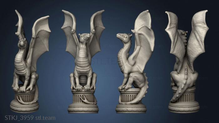 3D model dragon chess alien beauty queen (STL)