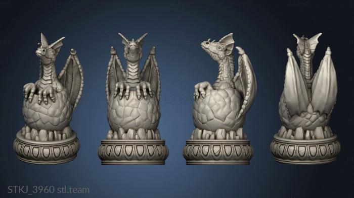 3D model dragon chess little baby pawn drain (STL)