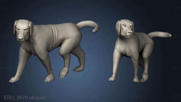 3D model Elf Paladin female Claw Fighter dog (STL)