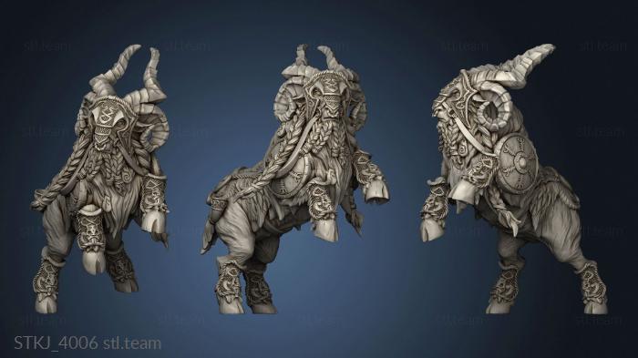 3D model dwarf riders Gerta on Lok Ghobar the Great Ram Saddle (STL)