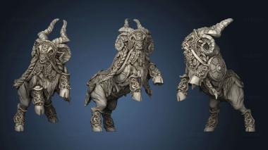 3D model dwarf riders Gerta on Lok Ghobar the Great Ram Saddle (STL)