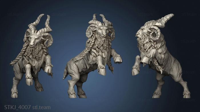 3D model dwarf riders Gerta on Lok Ghobar the Great Ram saddle (STL)