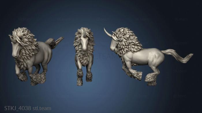 3D model Elven Grace Maned Unicorn Mount Running (STL)