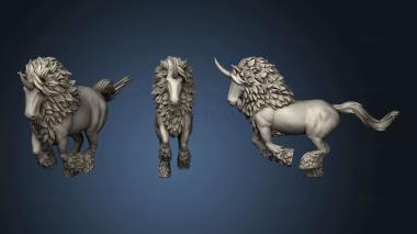 3D model Elven Grace Maned Unicorn Mount Running (STL)