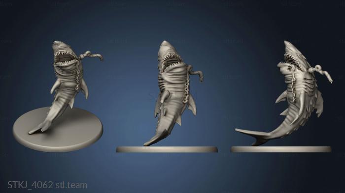 3D model Great White Shark with Base (STL)