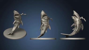 3D model Great White Shark with Base (STL)