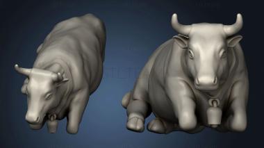 3D model Medieval Village Barnyard Cow (STL)