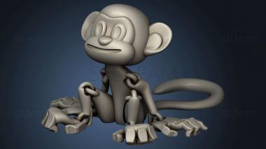 3D model monkey flexi in place Adj Factory (STL)