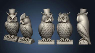 3D model Owl Couple D Smooth Pair (STL)