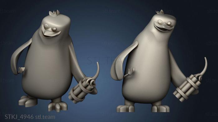 3D model Penguins Madagascar Rico (STL)