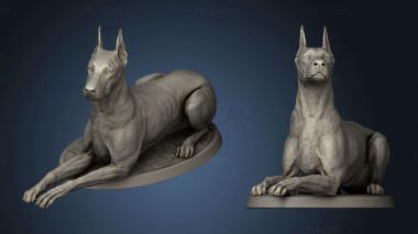 3D model Sisters the Dawn cross Doberman lay (STL)