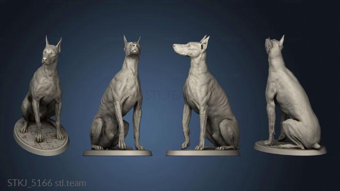 3D model Sisters the Dawn cross Doberman sit (STL)