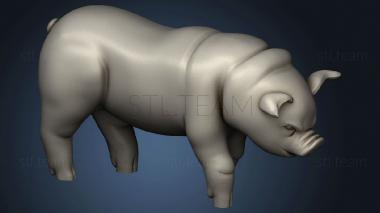 3D model Townsfolk Pig Down (STL)