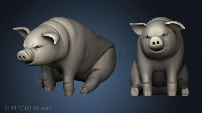 3D model Townsfolk Pig sit (STL)