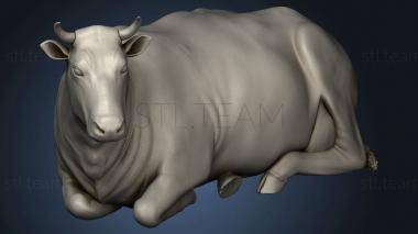 3D model Village Animal Cow Sitting (STL)