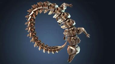 3D модель Шарнирный робот-дракон с подвижными челюстями и носом (STL)