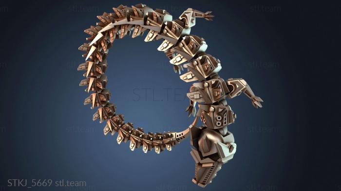 Статуэтки животных Версия шарнирного робота-дракона с подвижными челюстями