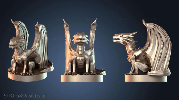 Статуэтки животных Бронзовый драконий вирмлинг