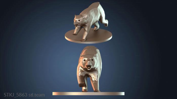 Статуэтки животных Бурый медведь для Shapeways