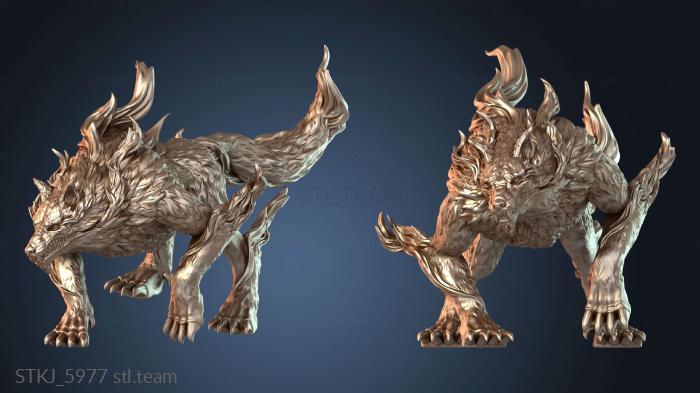 Статуэтки животных Пепельный волк Фенрис Гроулинг