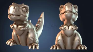 3D модель Милый динозаврик Trex на месте (STL)