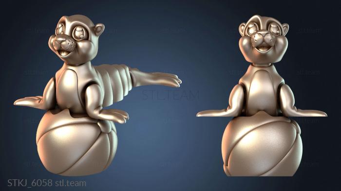 Статуэтки животных Милый гибкий морской лев с пляжным мячом