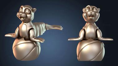 3D модель Милый гибкий морской лев с пляжным мячом (STL)