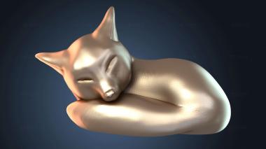 3D модель Милый спящий лис (STL)