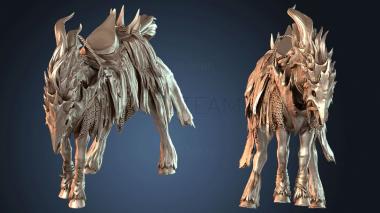 3D модель Конь смерти, стоящий с седлом (STL)