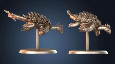 3D модель Настольная модель «Дракон Черепаха» (STL)